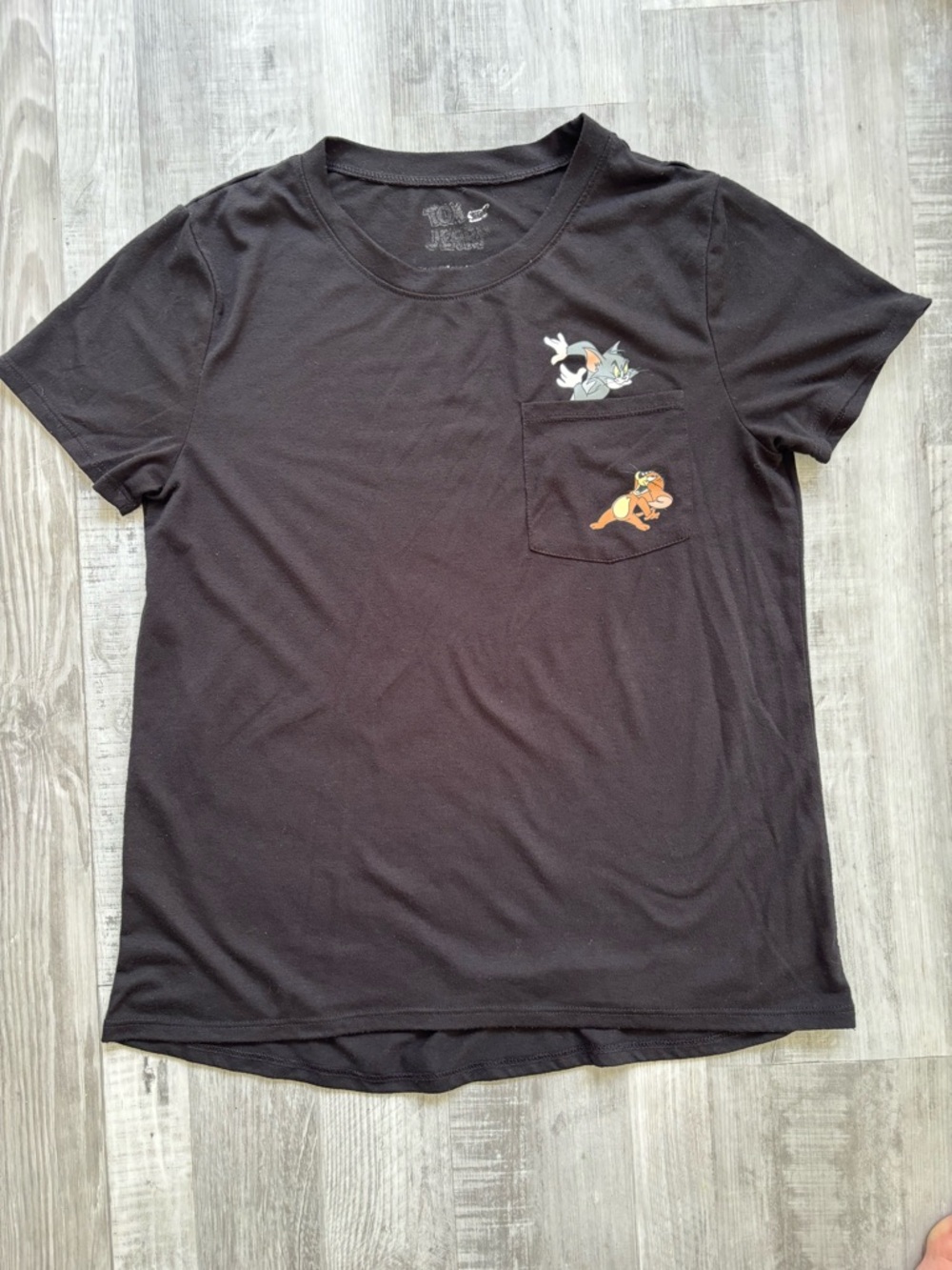 Tom and Jerry Black Short Sleeve‎ Pocket Tee
